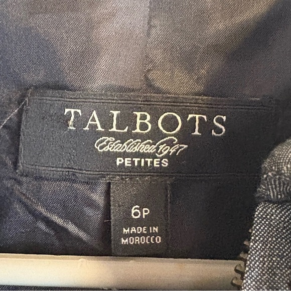 Talbots Linen Blend Grey Full Zip Jacket Size 6 Petite Career Office Work Lined - Picture 3 of 7